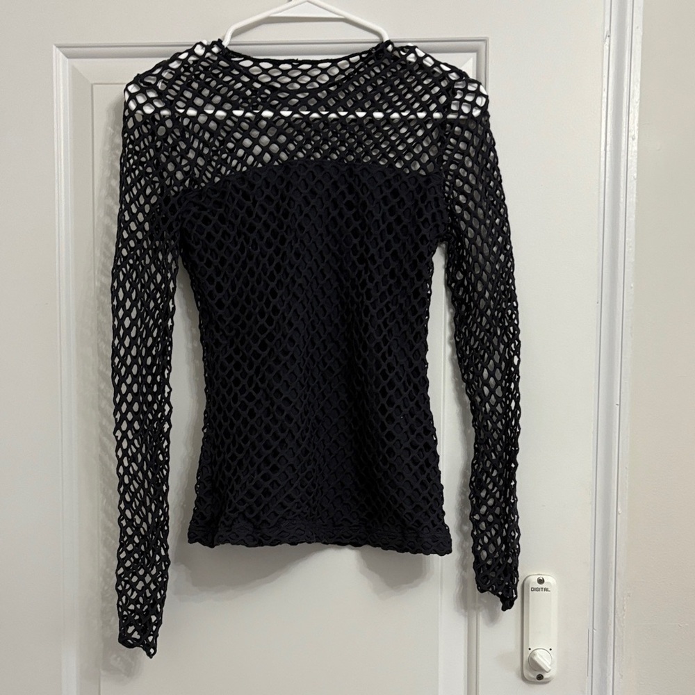 Akris grey Mesh Long Sleeve Top